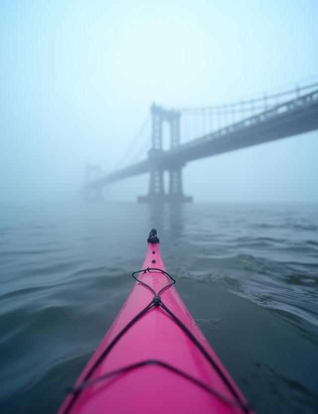 Kayakers overlooking the George Washington Bridge